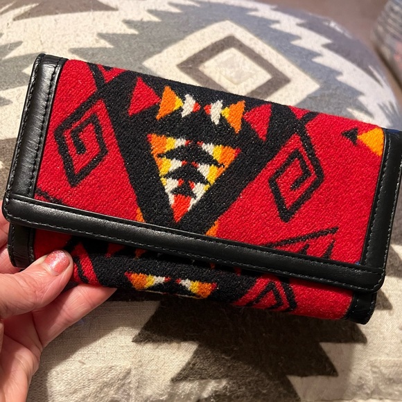 SOLD **Wallet Wool Indian Saddle blanket southwestern tribal - Picture 11 of 11